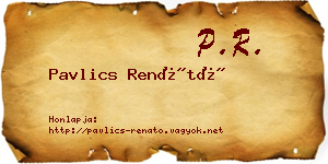 Pavlics Renátó névjegykártya