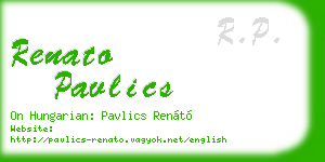 renato pavlics business card